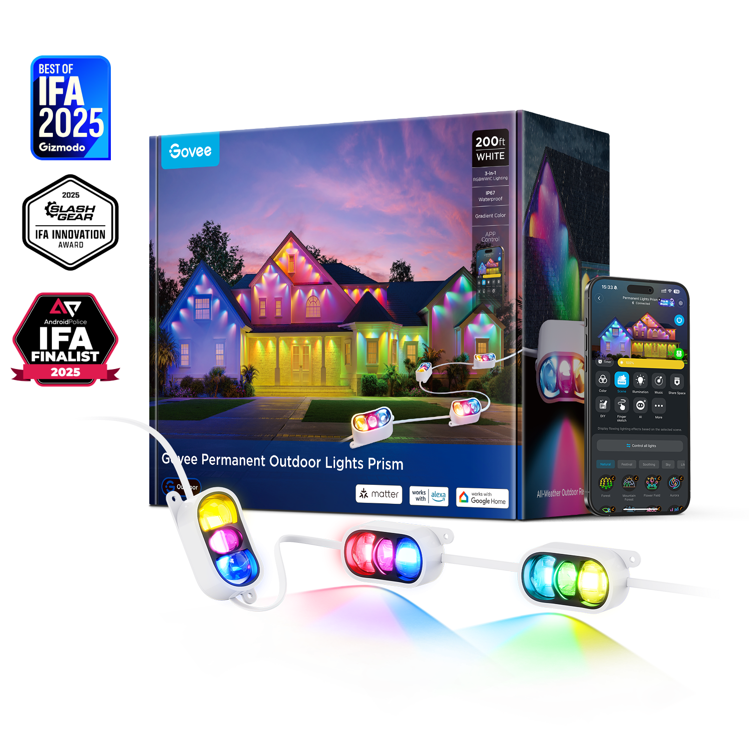 Refurbished Govee Permanent Outdoor Lights Prism